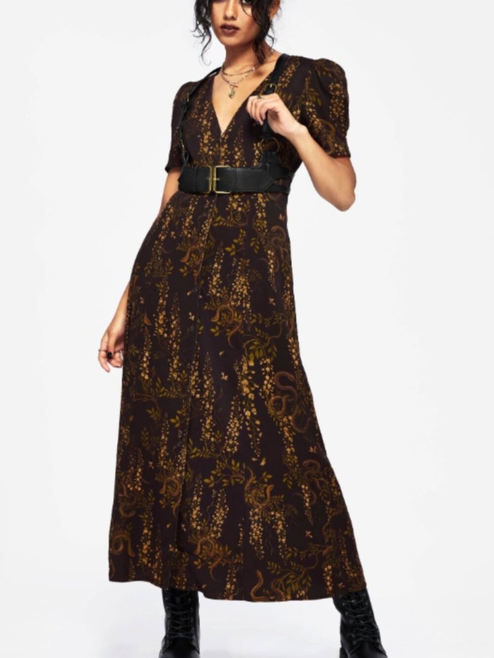 Disturbia - Azazel Snake Printed Midaxi Dress